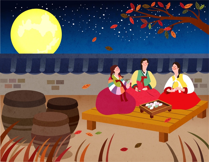 Ngày 15 tháng 8 âm lịch là Chuseok (ngày tết Trung thu) ở Hàn Quốc. (Ảnh: iclickart)